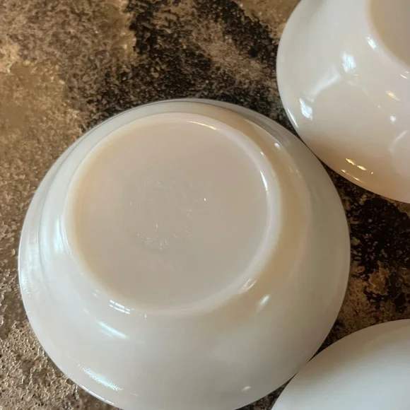 Vintage Fire King Milk Glass White Custard Dessert Bowls Cups Anchor Hocking USA - Picture 10 of 15